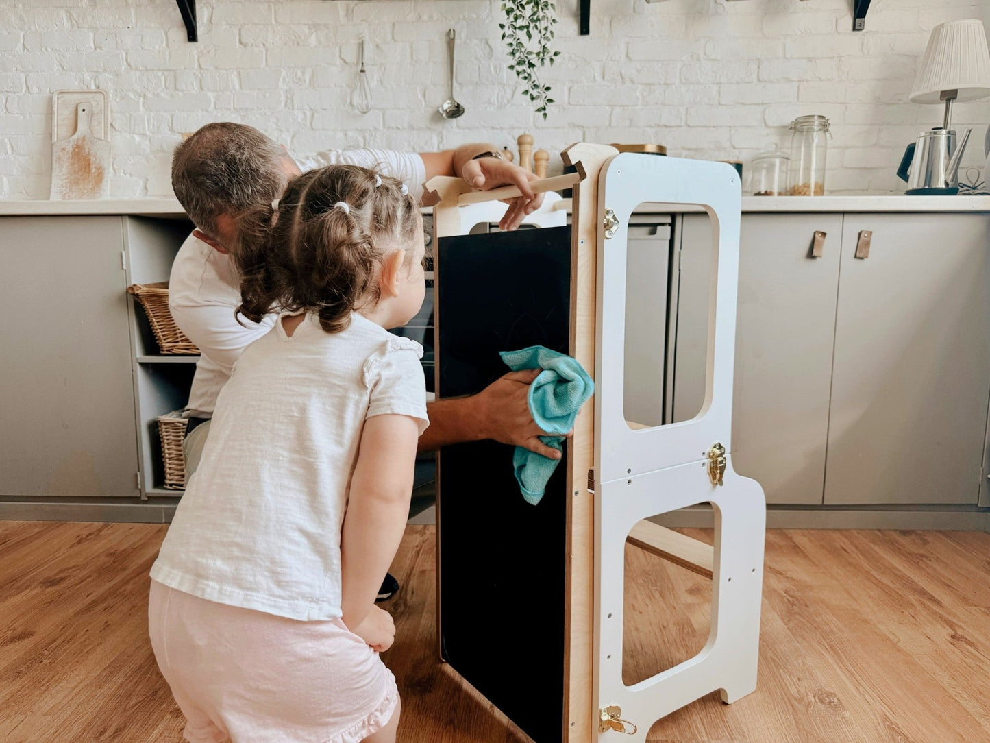 4 - in - 1 Creative Tower with Blackboard And Slide - Kindeco