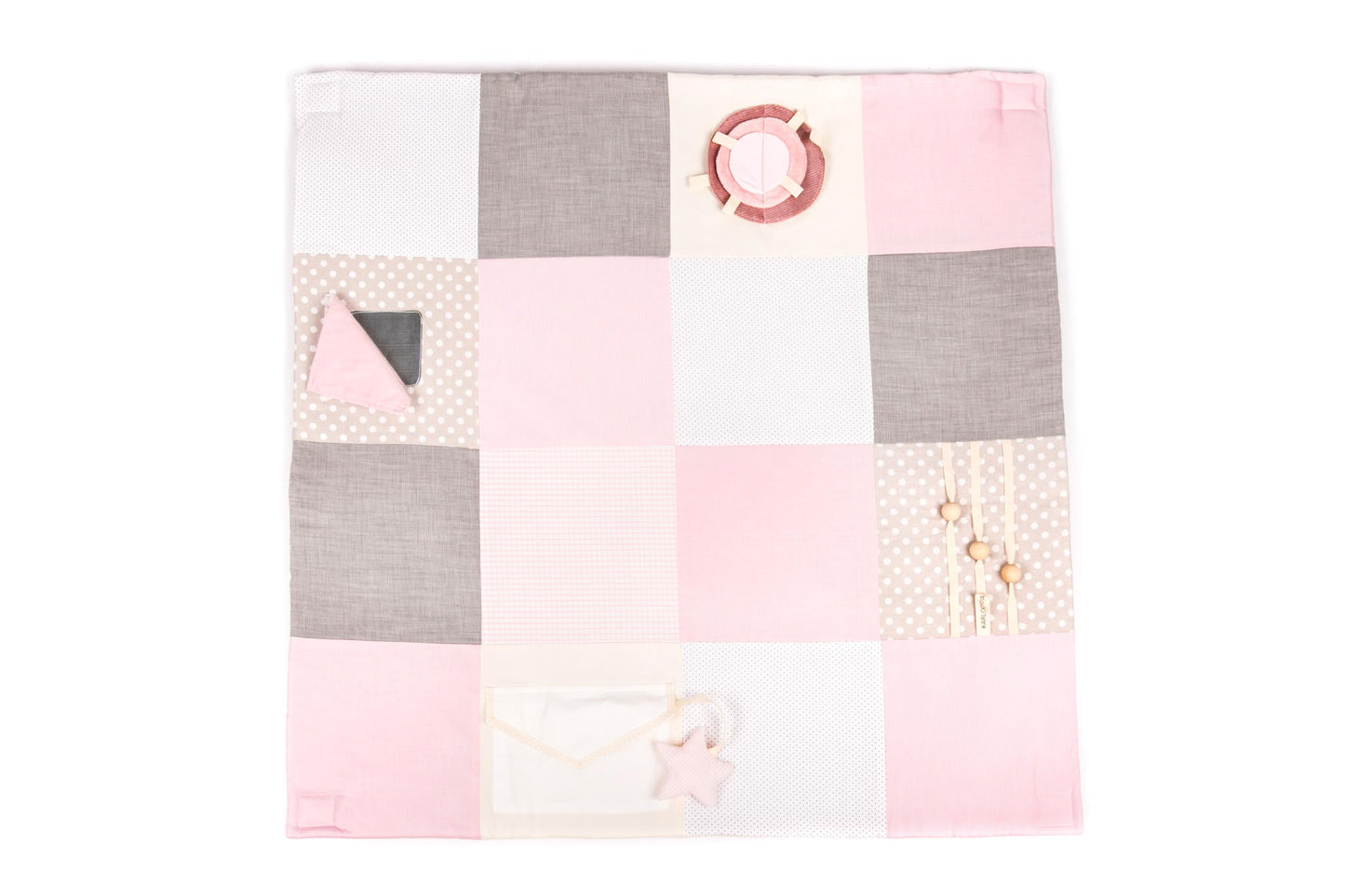 Baby Activity Mat with Arches & Toys - Pink (100x100cm) - Kindeco