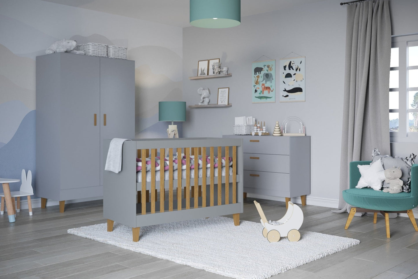 Baby Bed Kubi - Grey - Kindeco