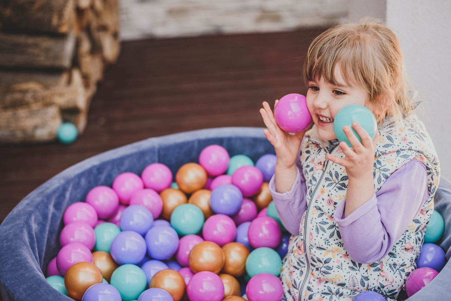 Baby Foam Ball Pit 90x90x40cm - Model Flower - Kindeco