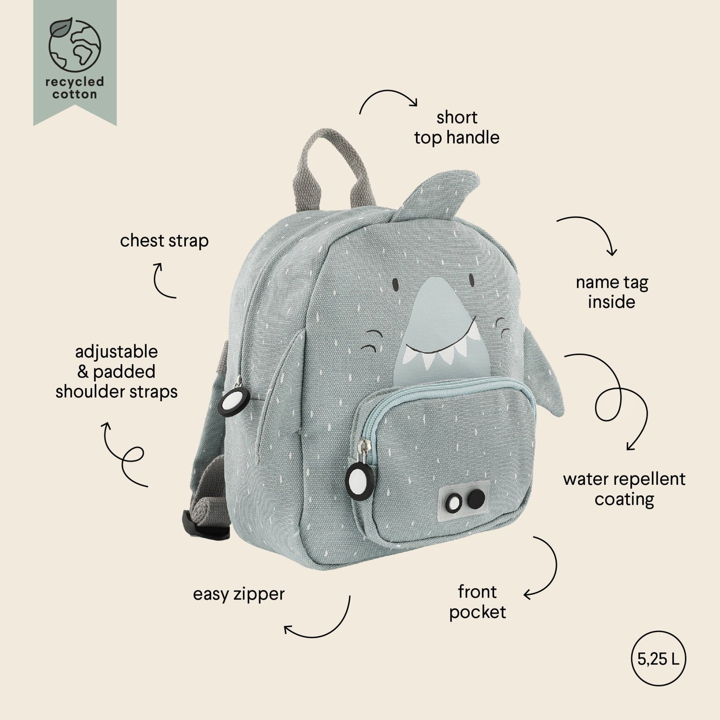 Backpack - Mr. Shark - Kindeco