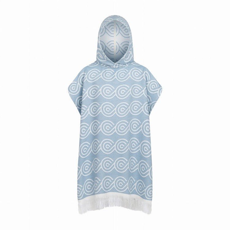 Bamboo Kids Bath Poncho - Light Blue (XS/S) - Kindeco