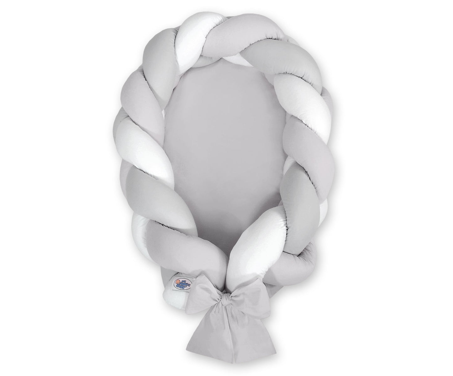 Braided Baby Nest 2 in 1 - White - Gray - Kindeco