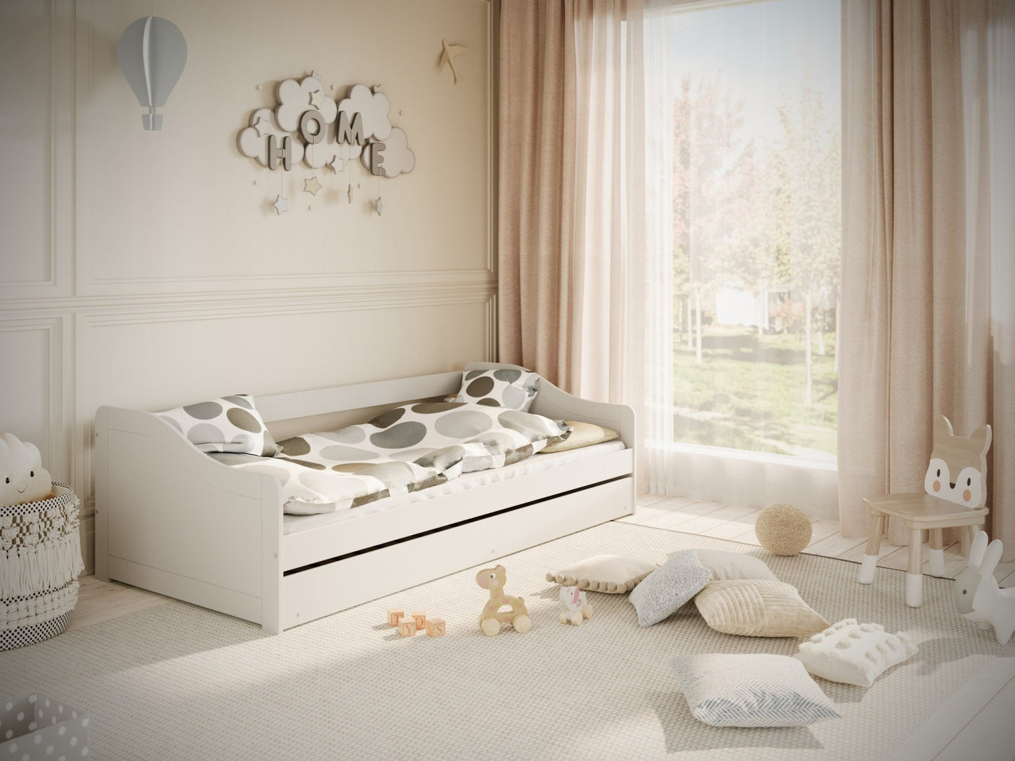 Children's Bed Blanka - White - Kindeco