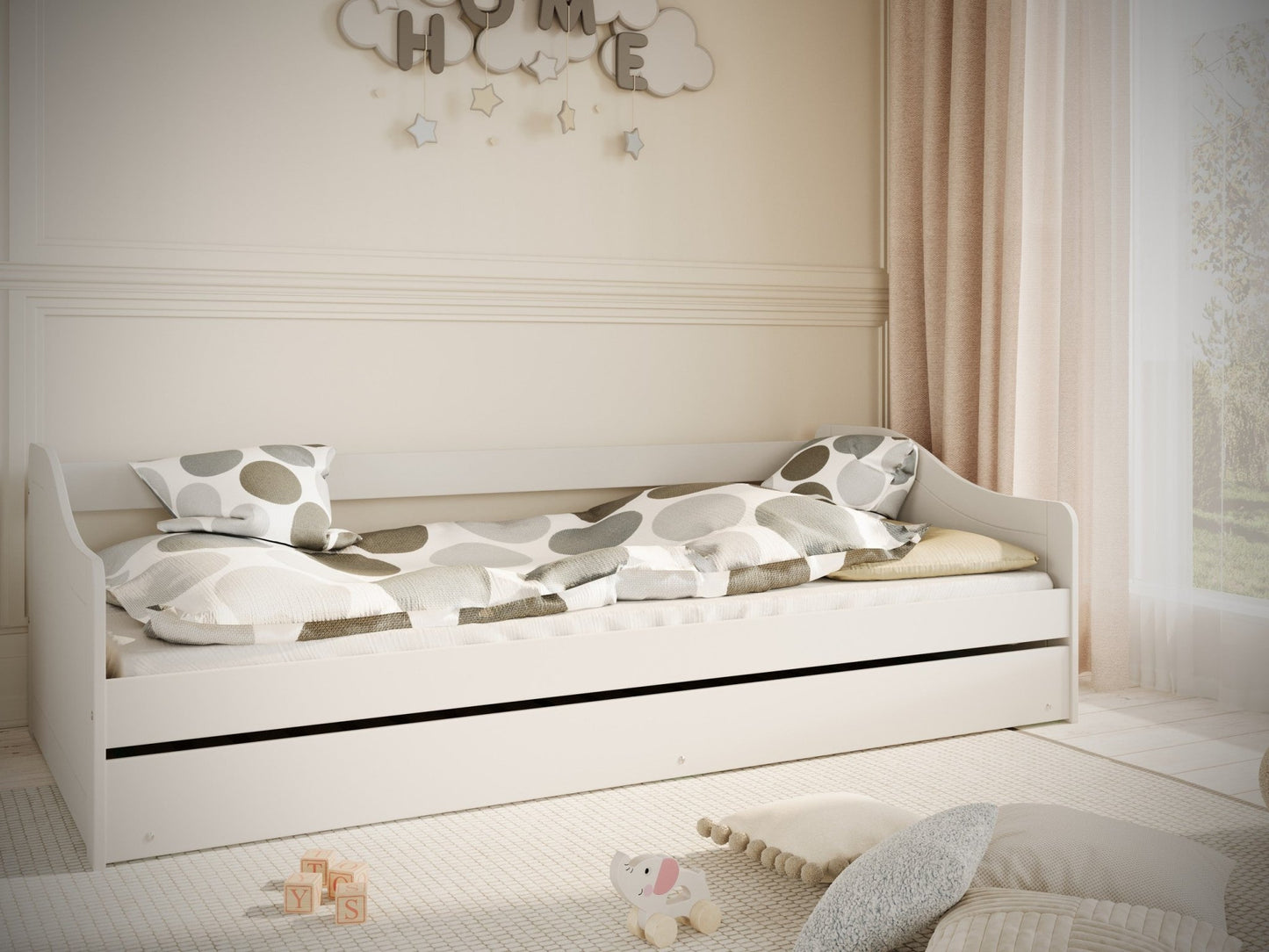Children's Bed Blanka - White - Kindeco