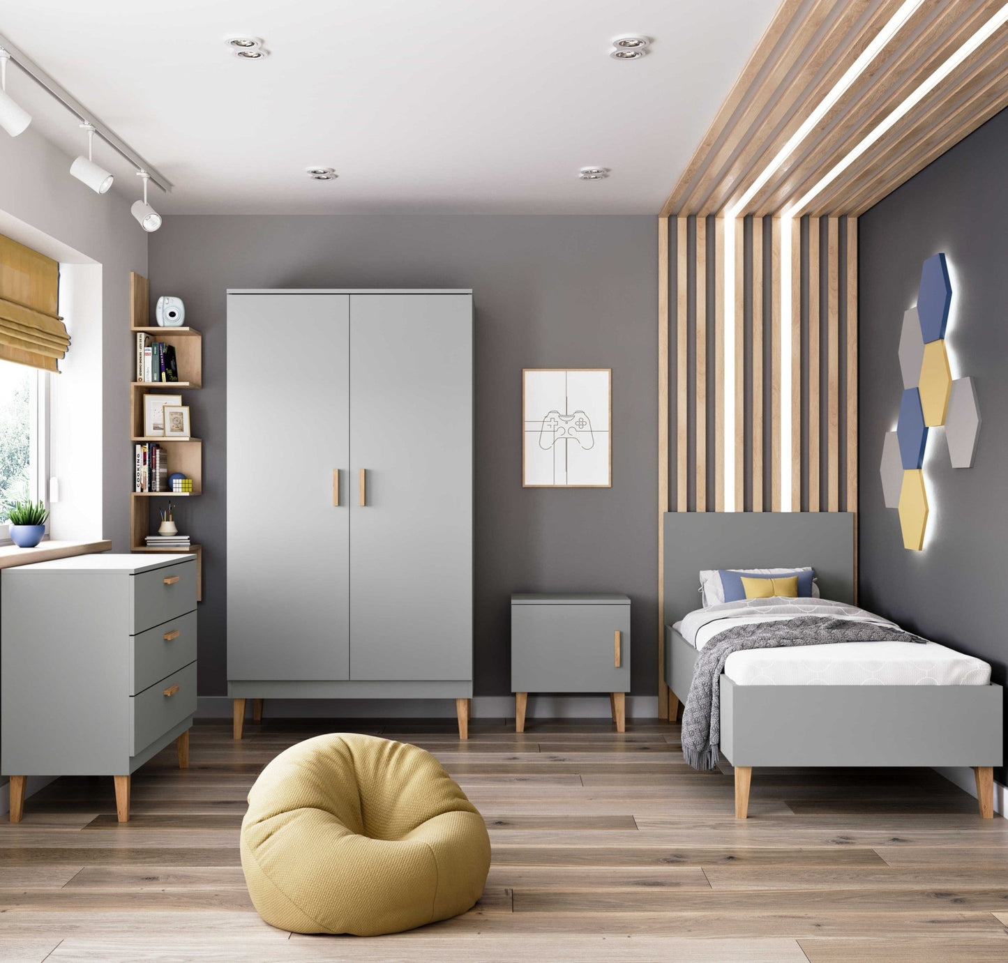 Children's Bed Kubi - Grey - Kindeco