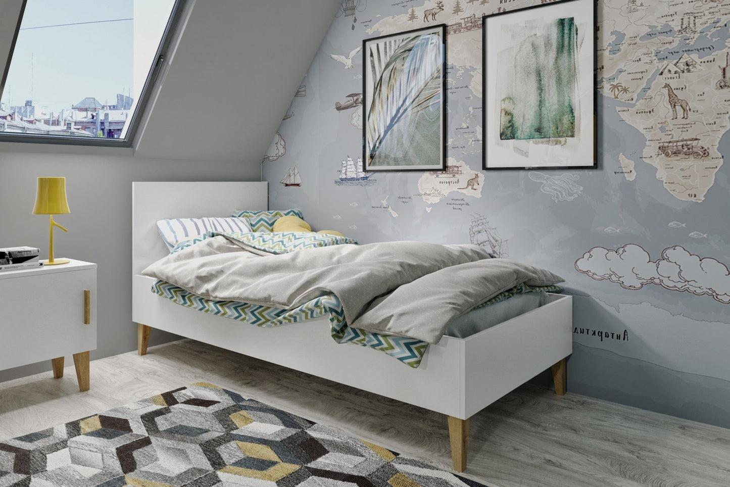 Children's Bed Kubi - White - Kindeco