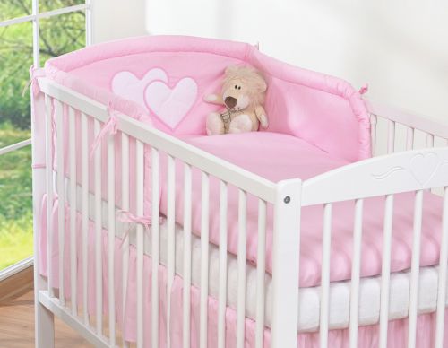 Baby Bedding Set 3-Piece – Hanging Hearts Pink