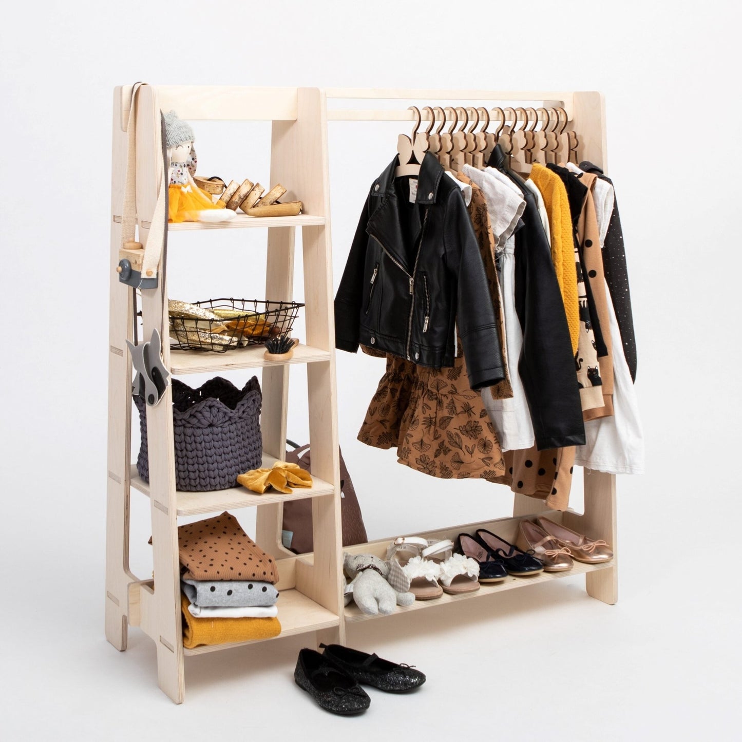 Clothing Rack with Shelves for Toddlers - Kindeco