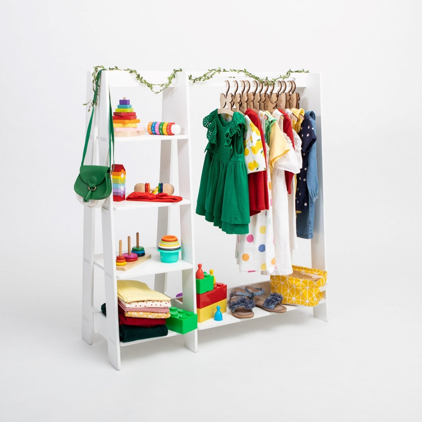 Clothing Rack with Shelves for Toddlers - Kindeco