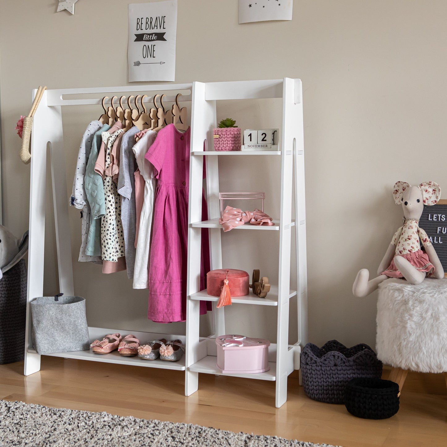 Clothing Rack with Shelves for Toddlers - Kindeco