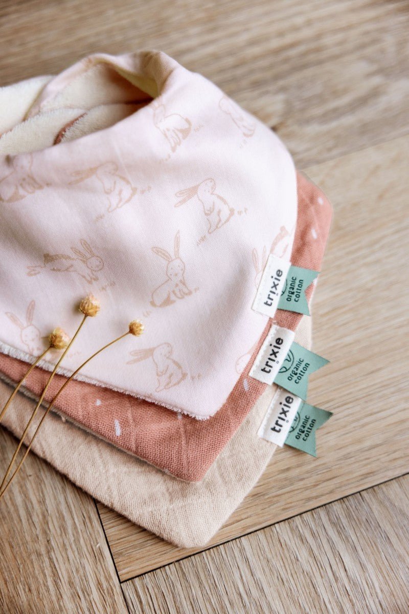 Cotton Bandana Scarves 3 - pack mix - Rosy Rabbit - Kindeco