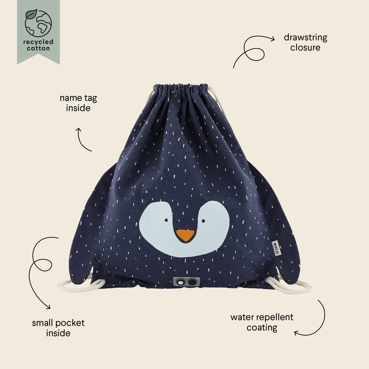Drawstring Bag - Mr. Penguin - Kindeco