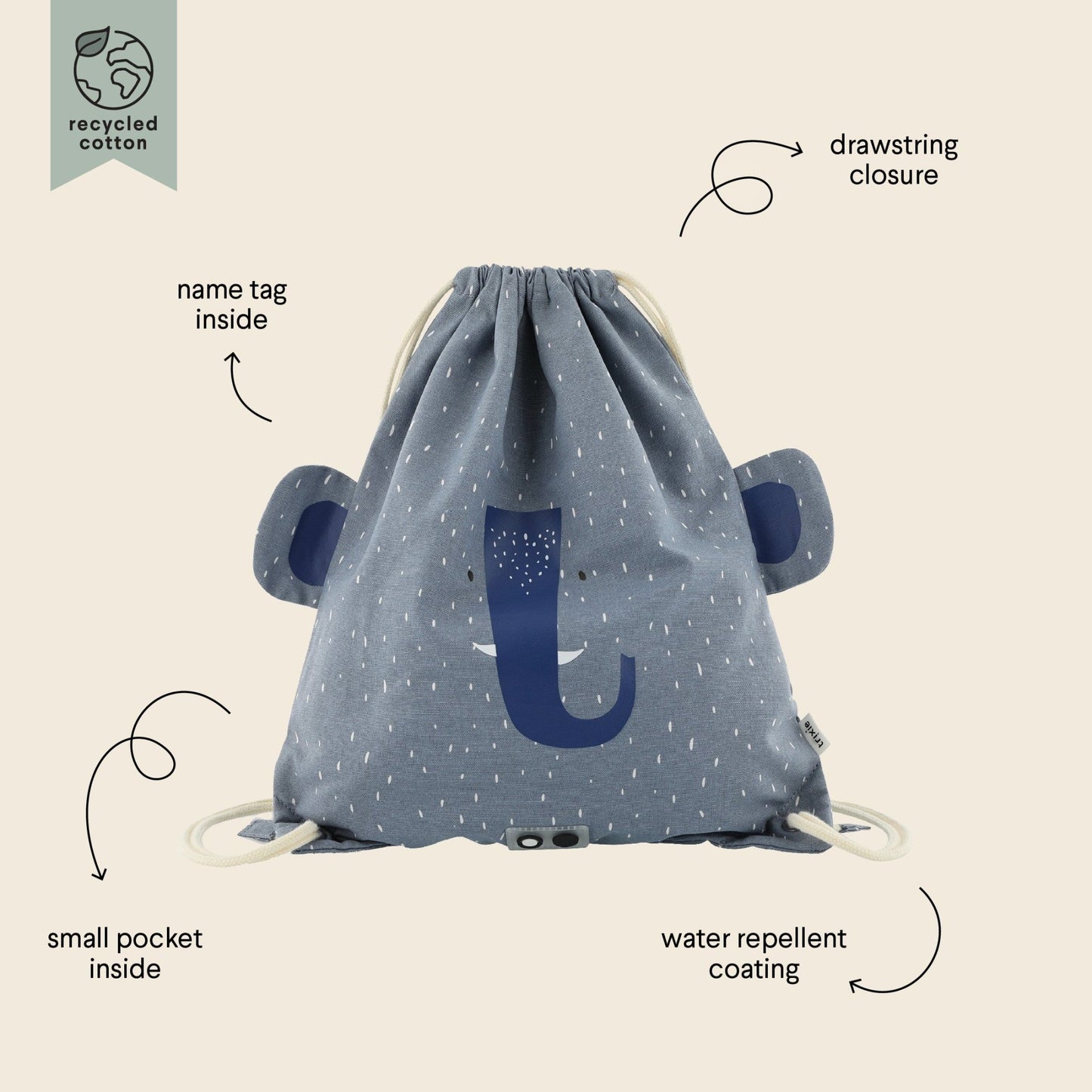 Drawstring Bag - Mrs. Elephant - Kindeco
