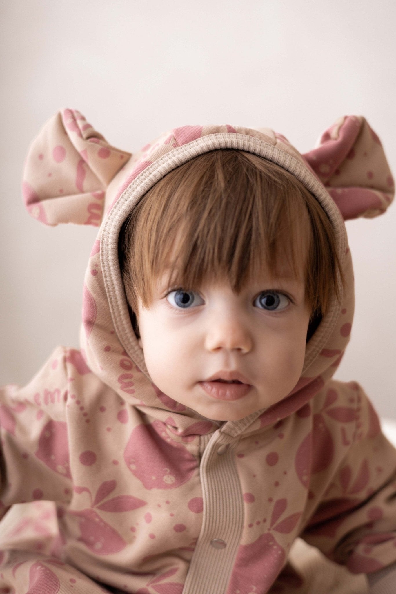 Eared Jumpsuit for Babies and Kids - Beige Lemons - Kindeco
