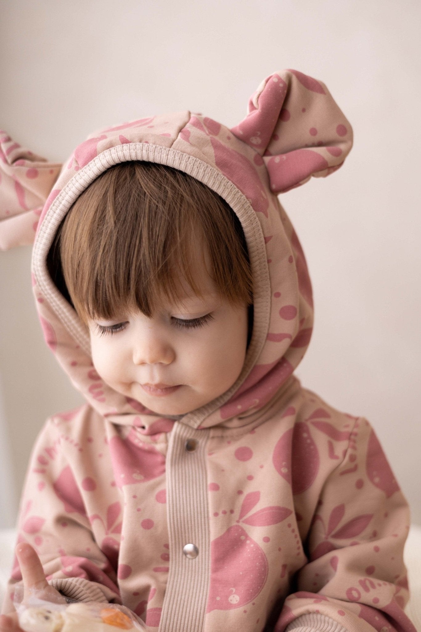 Eared Jumpsuit for Babies and Kids - Beige Lemons - Kindeco