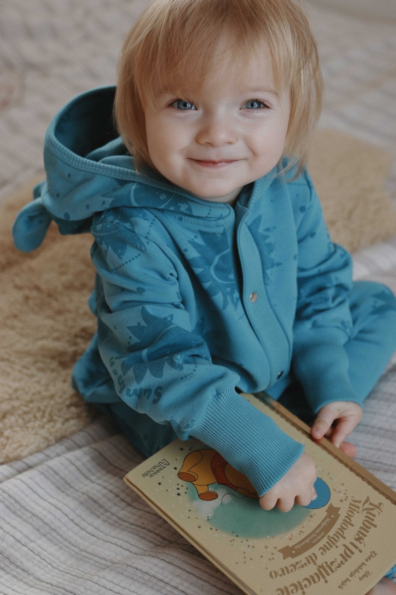 Eared Jumpsuit for Babies and Kids - Blue Suns - Kindeco
