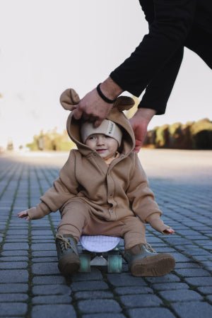 Eared Jumpsuit for Babies and Kids - Cacao - Kindeco