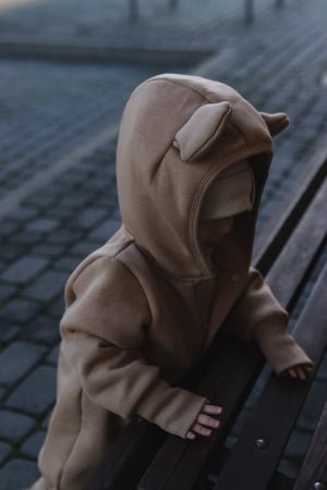 Eared Jumpsuit for Babies and Kids - Cacao - Kindeco