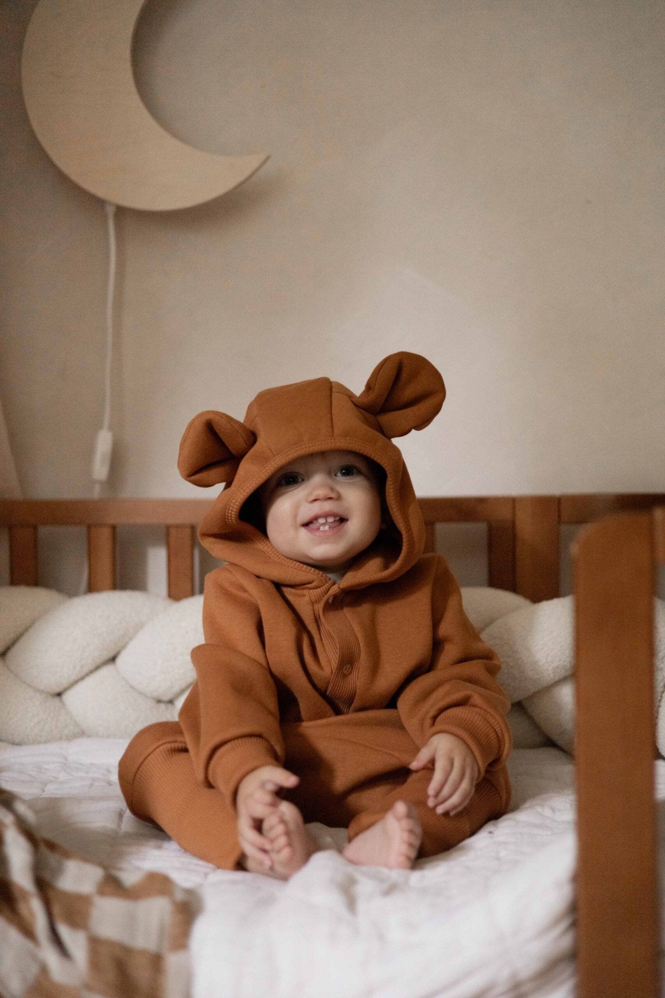 Eared Jumpsuit for Babies and Kids - Cinnamon - Kindeco