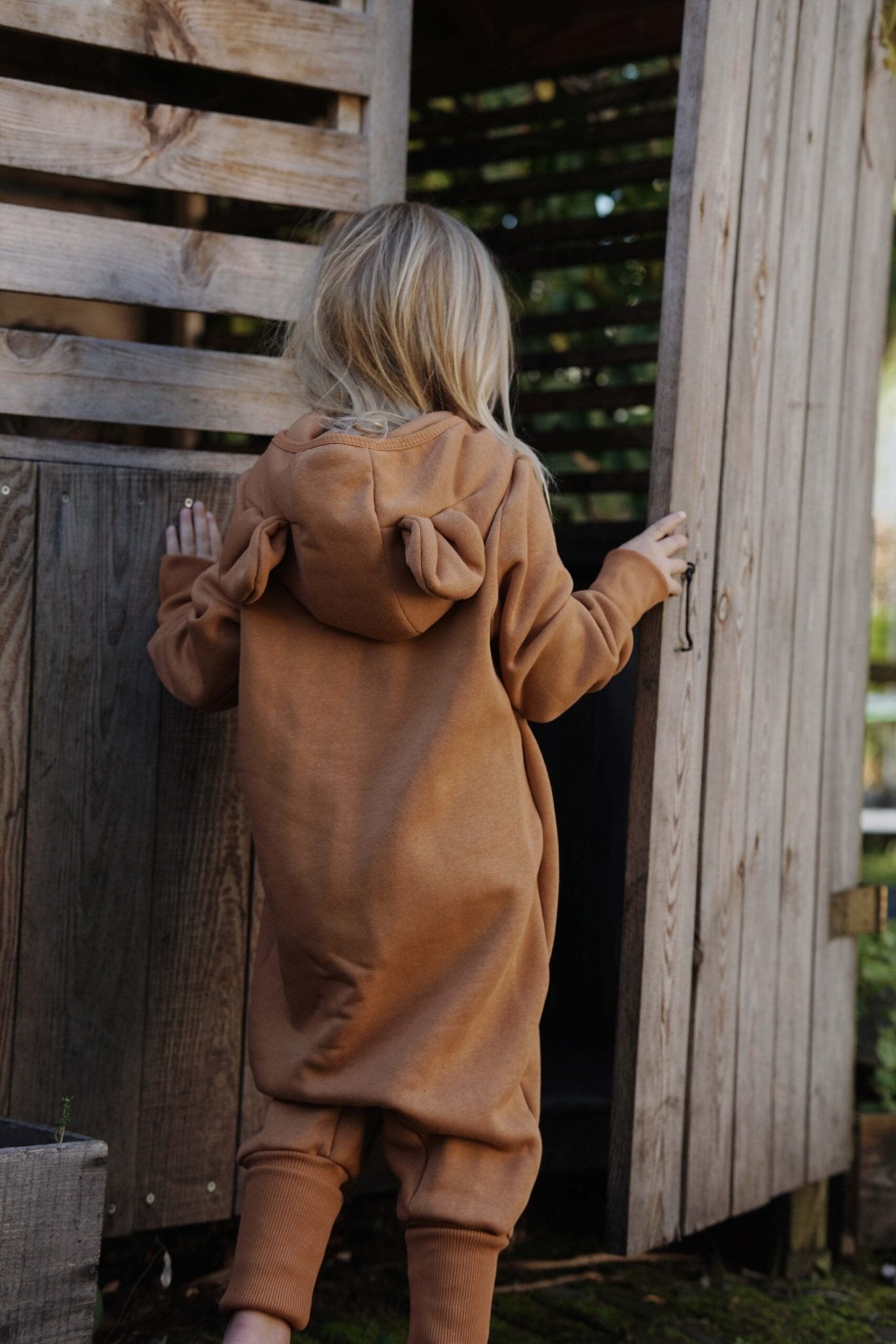 Eared Jumpsuit for Babies and Kids - Cinnamon - Kindeco