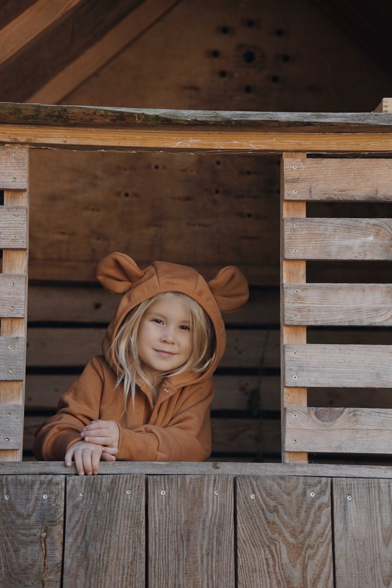 Eared Jumpsuit for Babies and Kids - Cinnamon - Kindeco