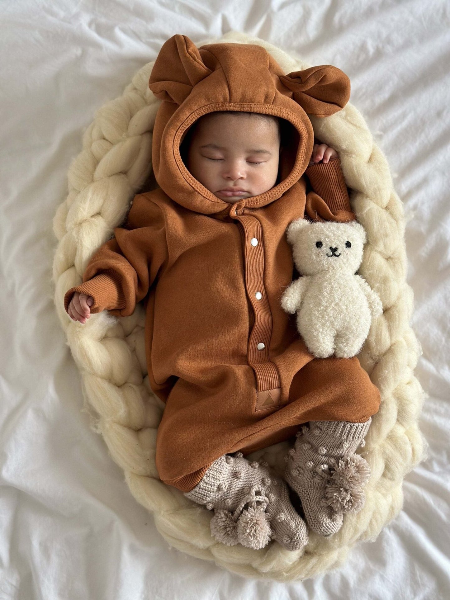 Eared Jumpsuit for Babies and Kids - Cinnamon - Kindeco