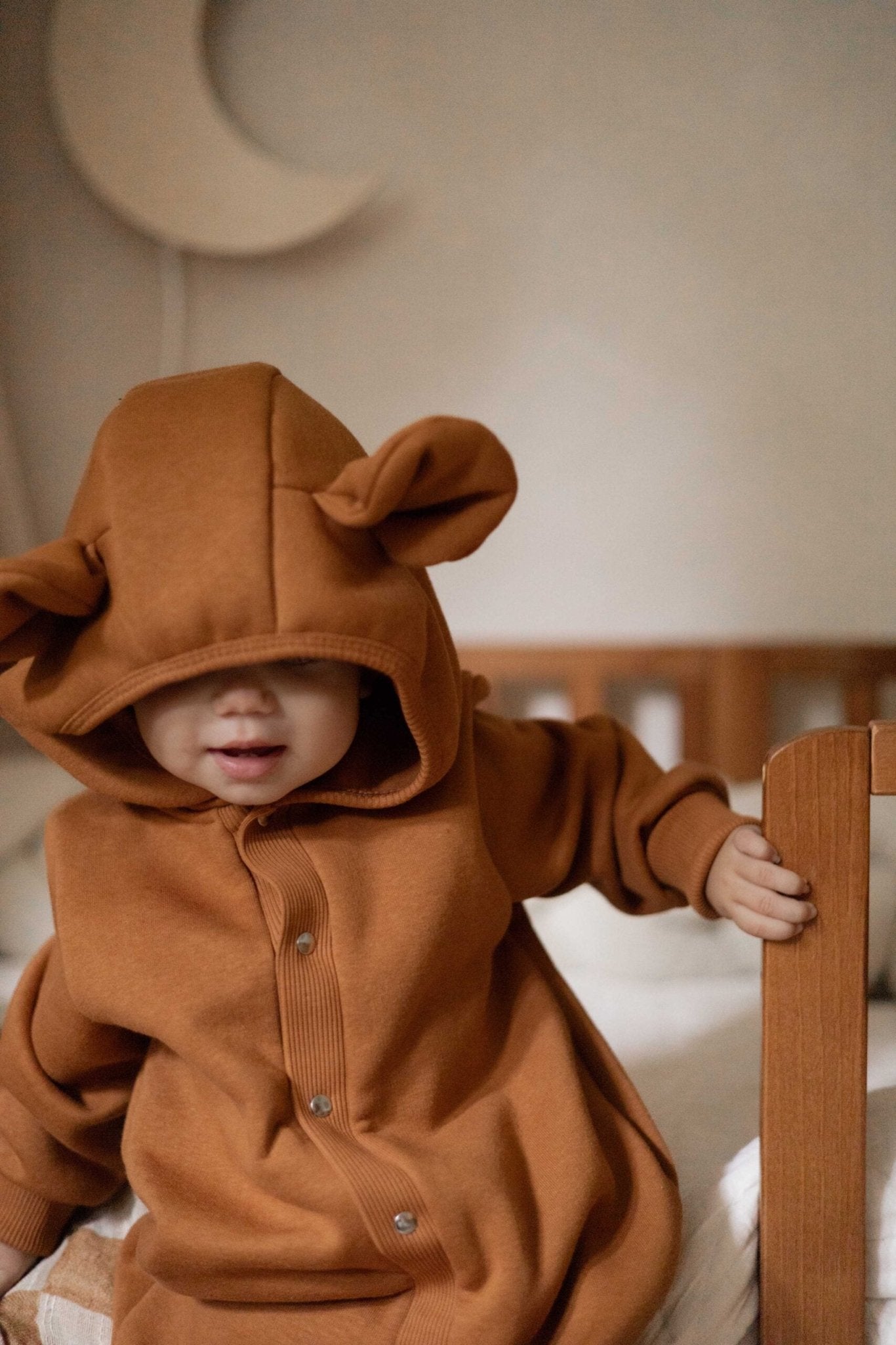 Eared Jumpsuit for Babies and Kids - Cinnamon - Kindeco