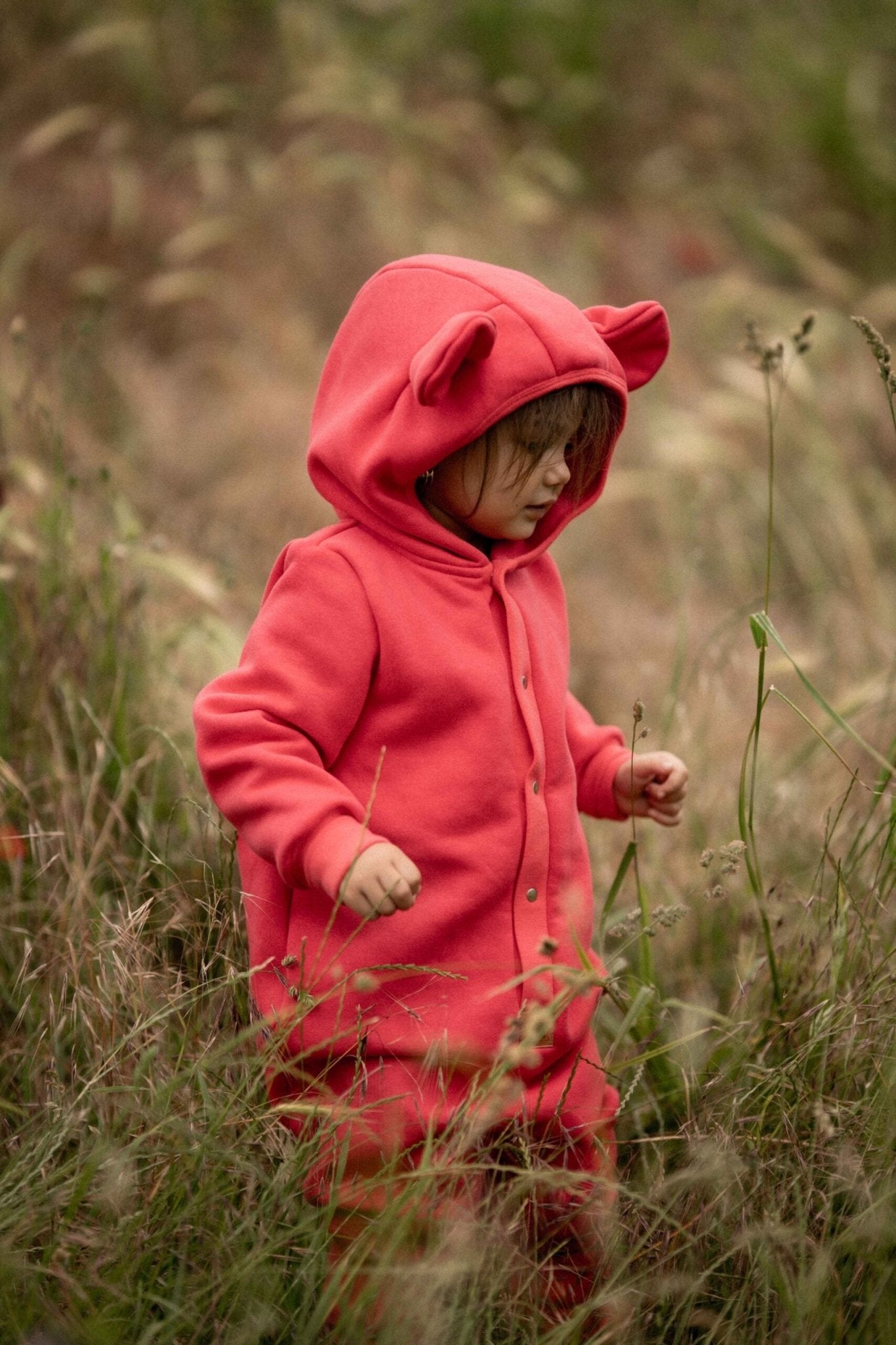 Eared Jumpsuit for Babies and Kids - Coral - Kindeco