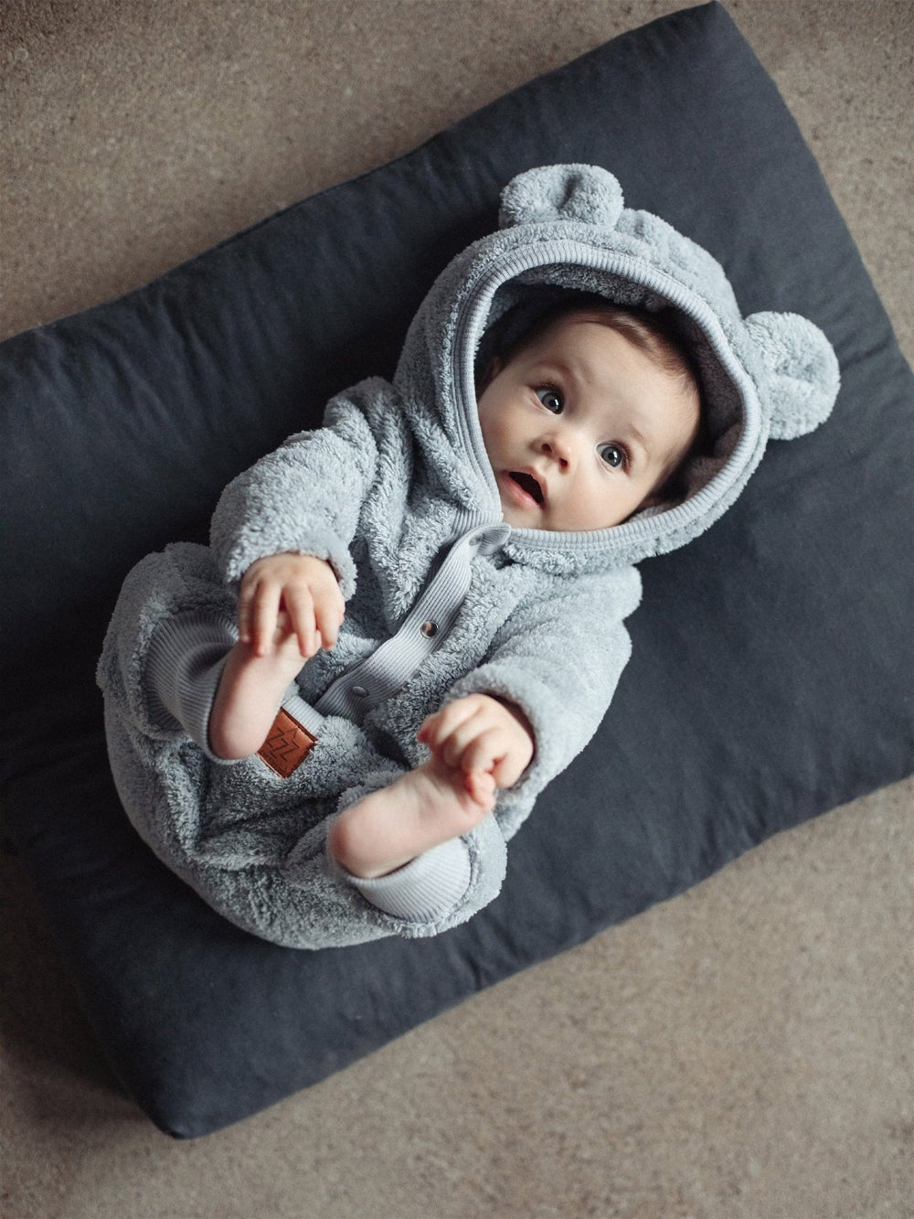Eared Jumpsuit for Babies and Kids - Fuzzy Grey - Kindeco