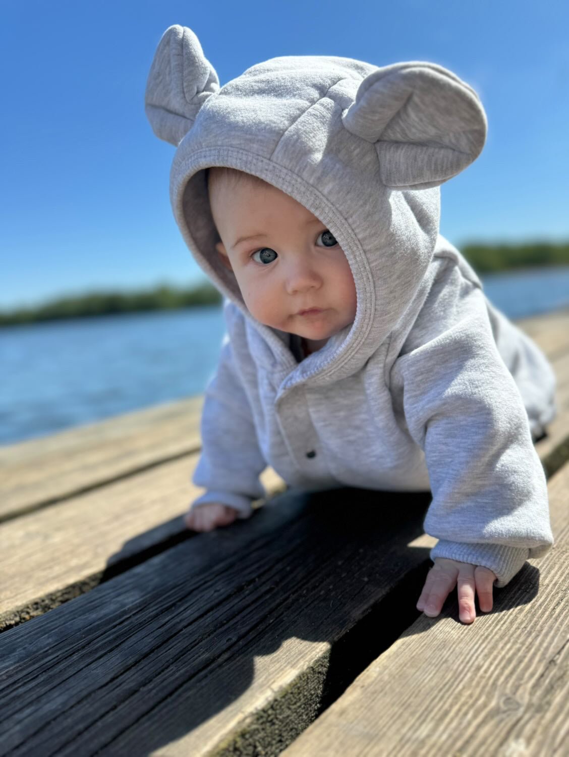 Eared Jumpsuit for Babies and Kids - Melange Grey - Kindeco