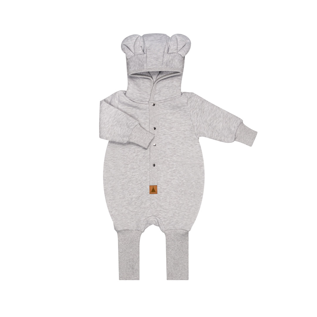Eared Jumpsuit for Babies and Kids - Melange Grey - Kindeco