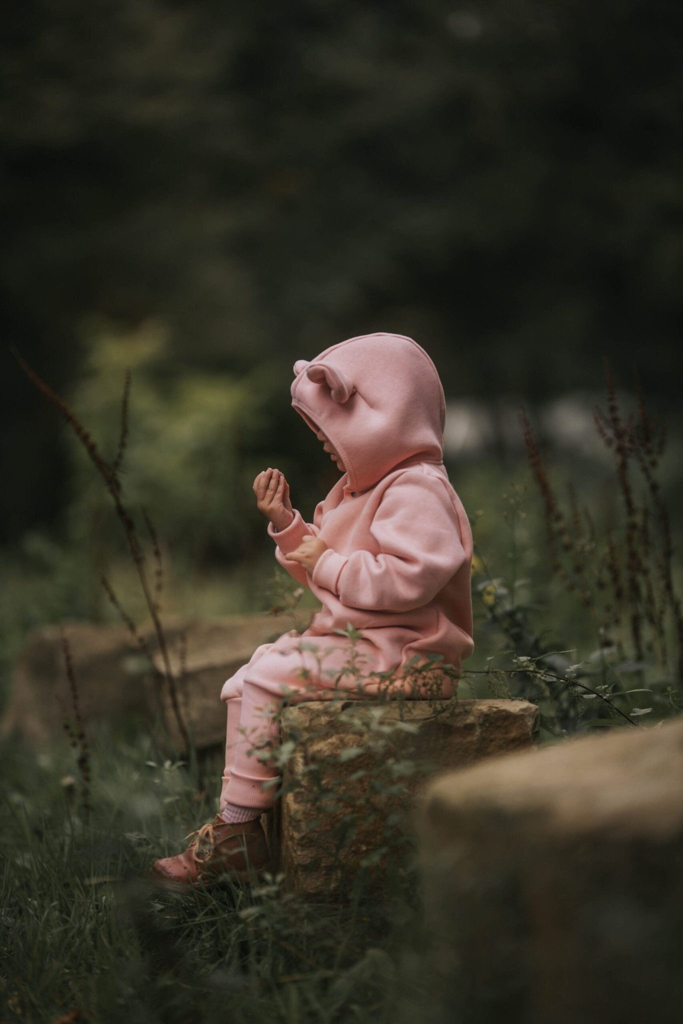 Eared Jumpsuit for Babies and Kids - Peach - Kindeco