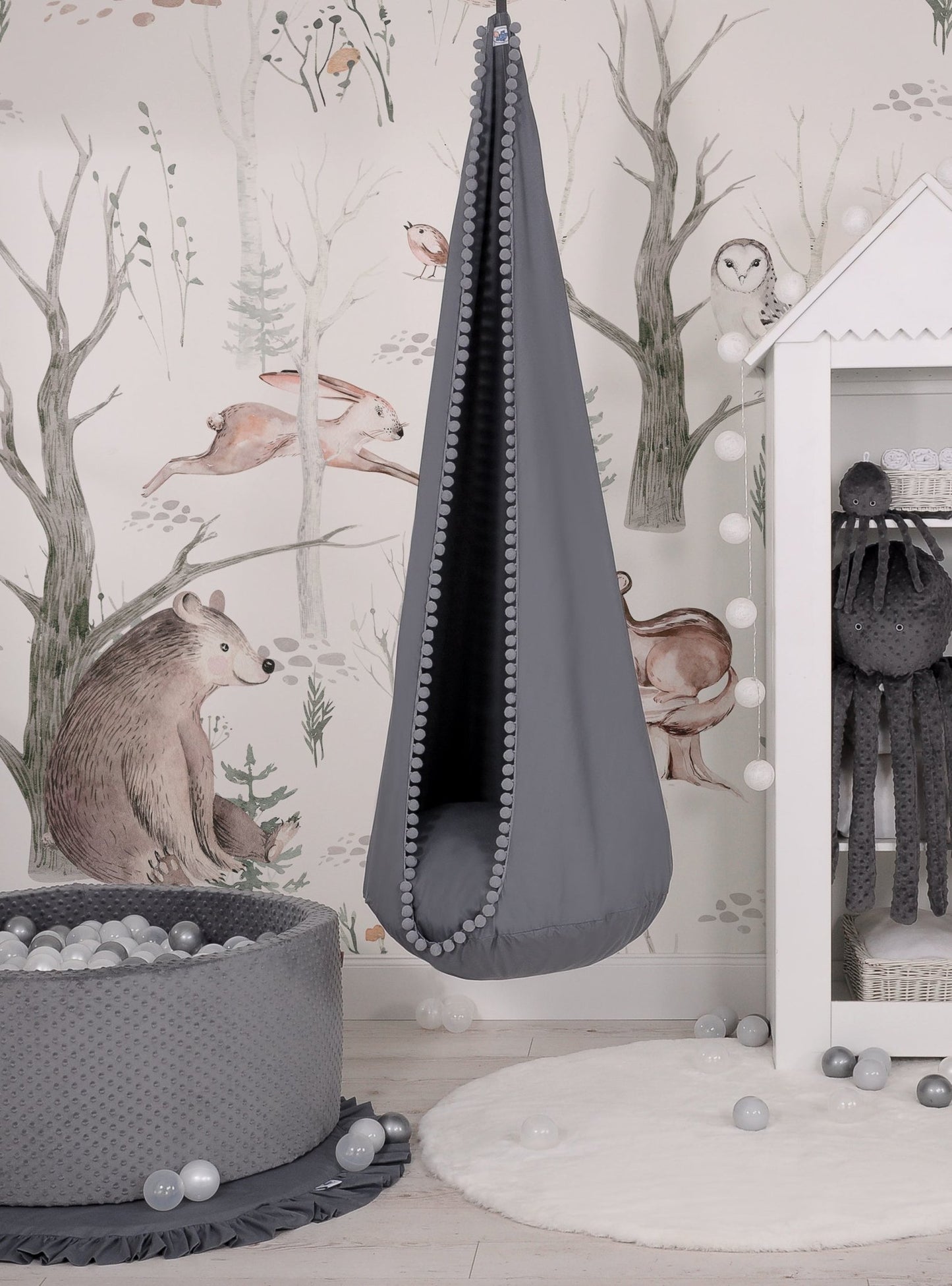 Hanging Swing Hammock Cocoon - Anthracite - Kindeco