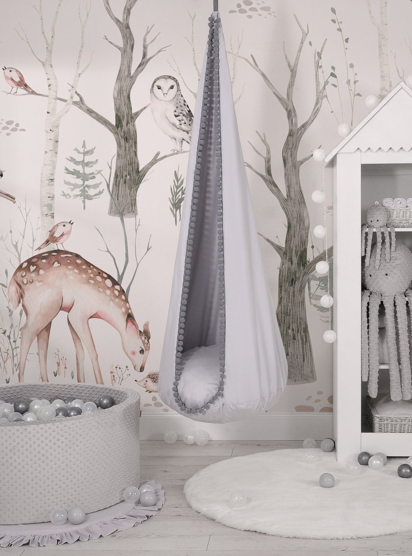 Hanging Swing Hammock Cocoon - Gray - Kindeco