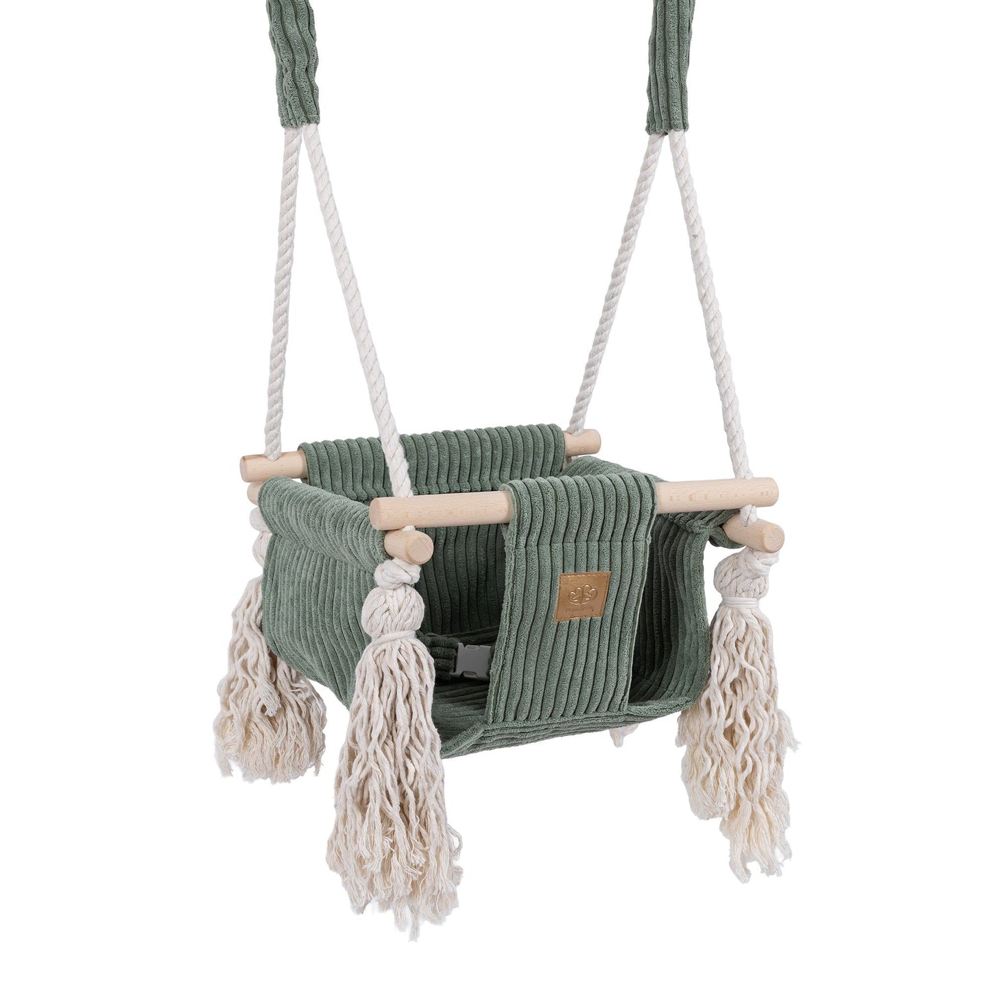 Indoor Baby Swing, Square - Olive Green - Kindeco