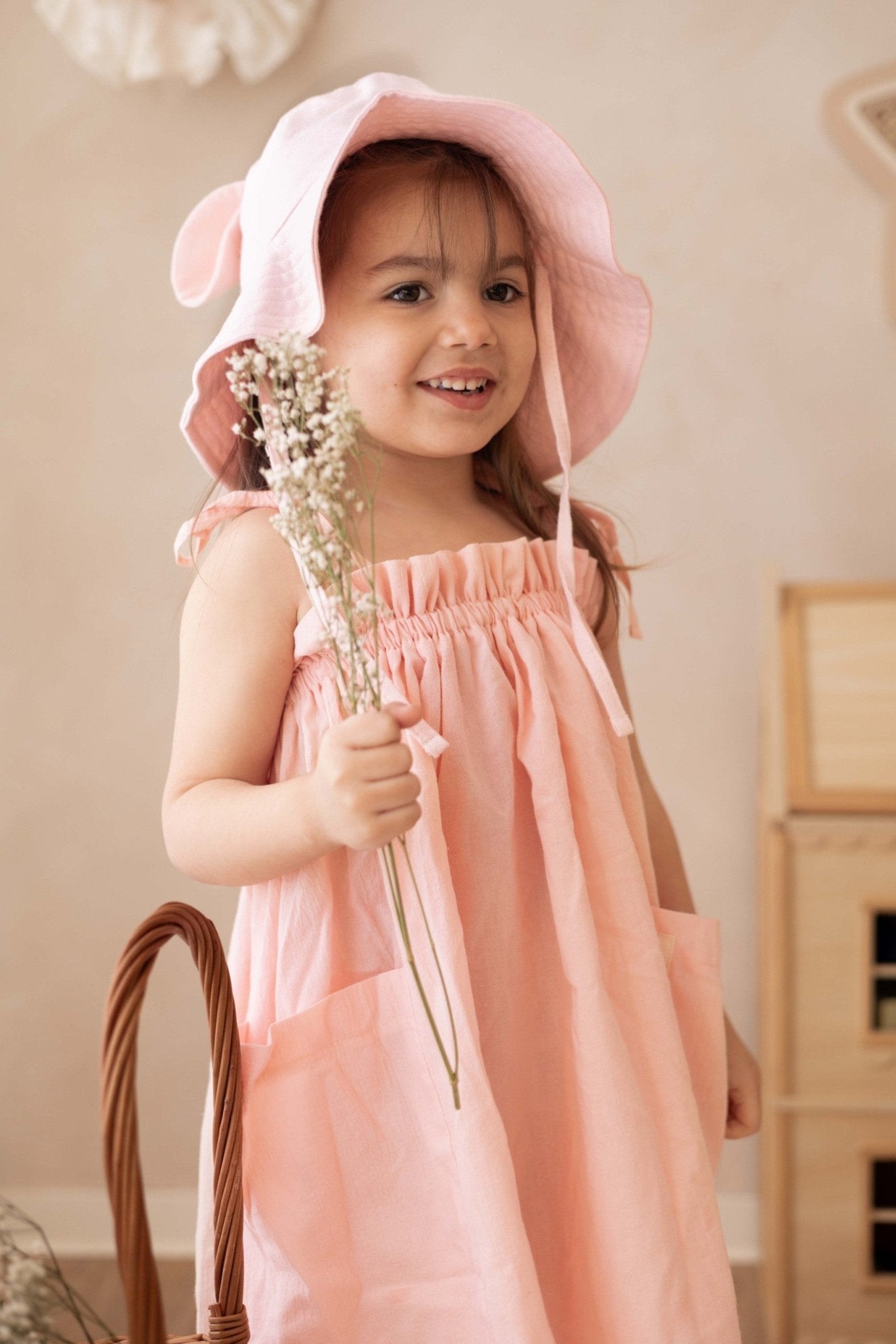 Kids Dress Milka – Peach - Kindeco