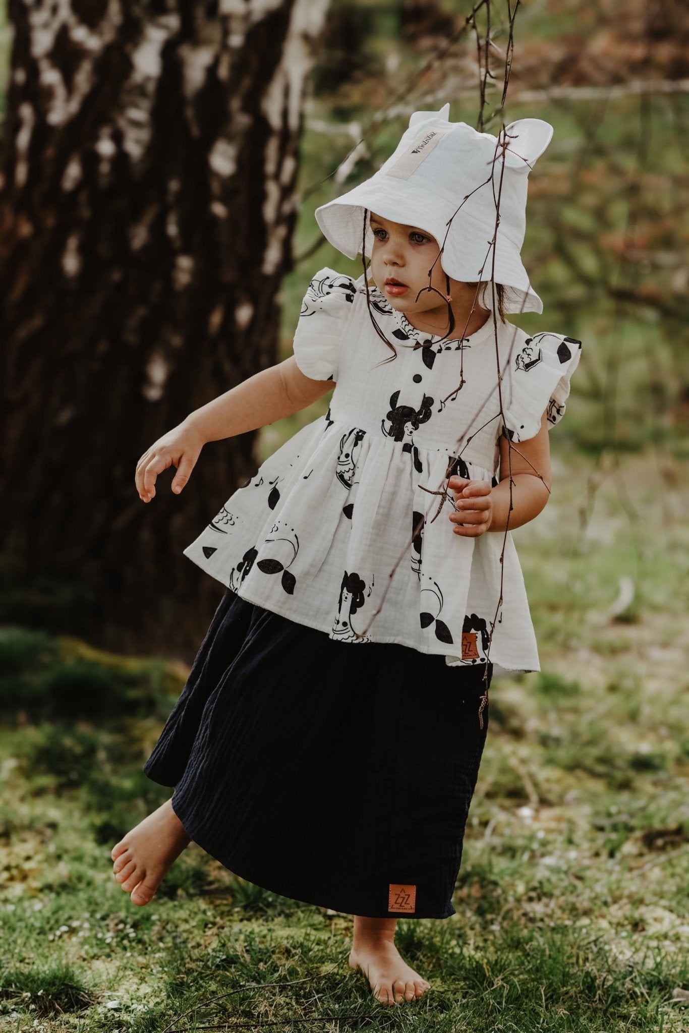 Kids Hat with Ears - White - Kindeco