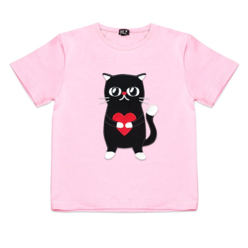 Kids Heartful Cat T-Shirt - Kindeco