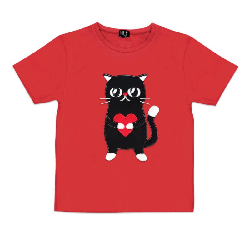 Kids Heartful Cat T-Shirt - Kindeco