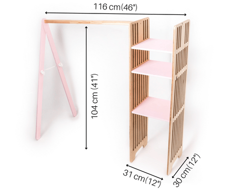 Kids Wooden Clothing Rack - Kindeco