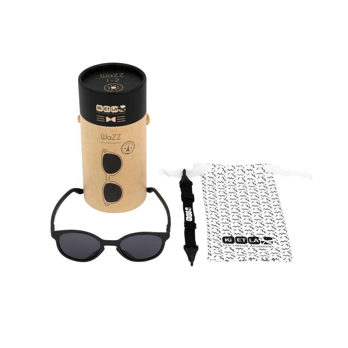 Kietla Wazz Sunglasses - 1 - 2 Years - BLACK - Kindeco