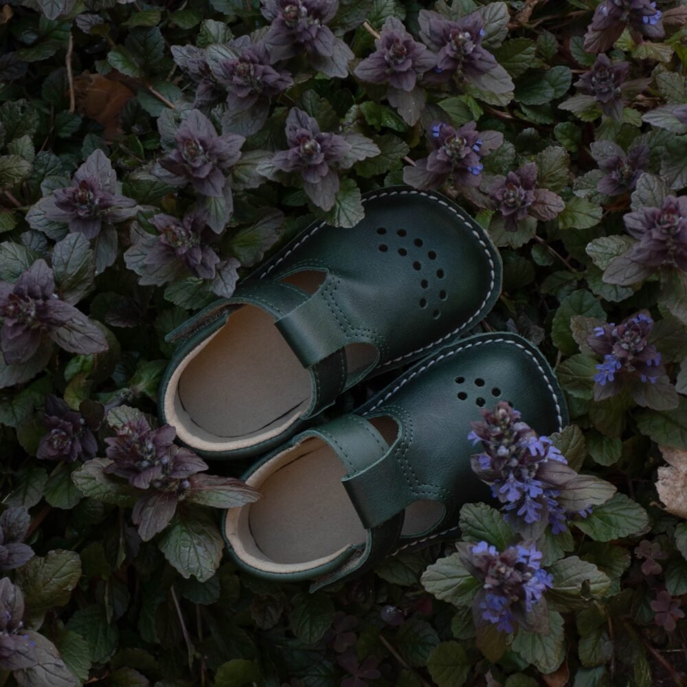 Leather Kids' Shoes Lusti - Dark Green - Kindeco
