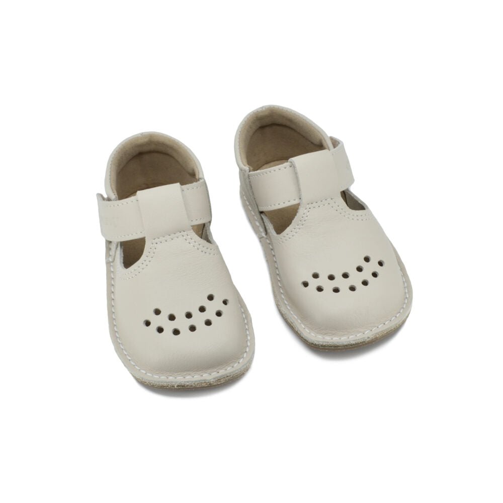 Leather Kids' Shoes Lusti - Natural White - Kindeco
