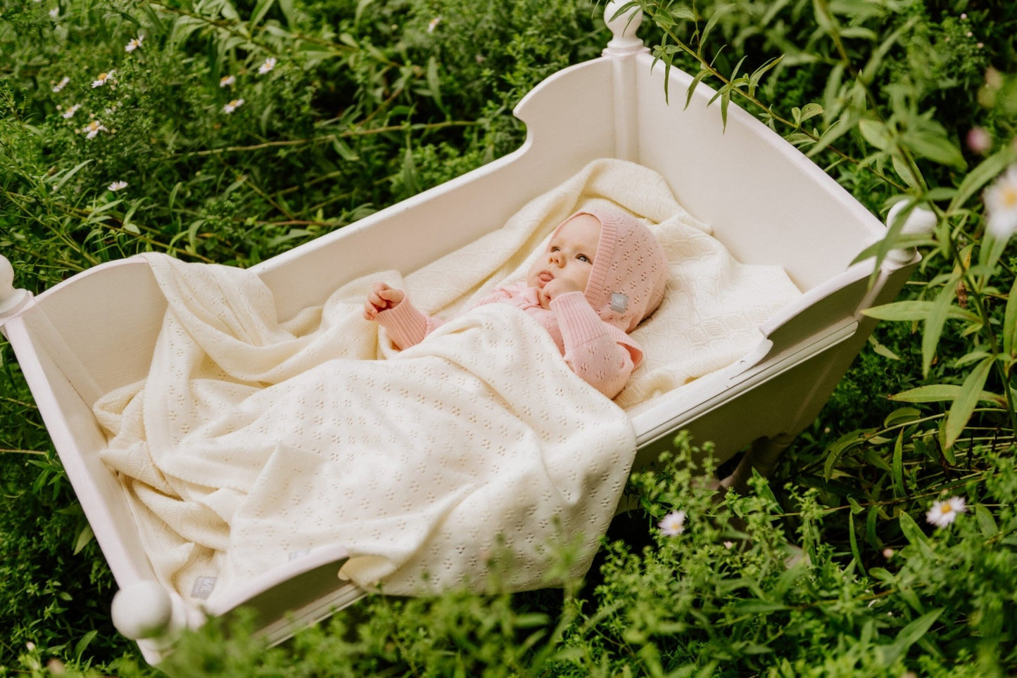 Merino Wool Baby Gift Set - Blanket & Bonnet (LOVE Collection) - Kindeco