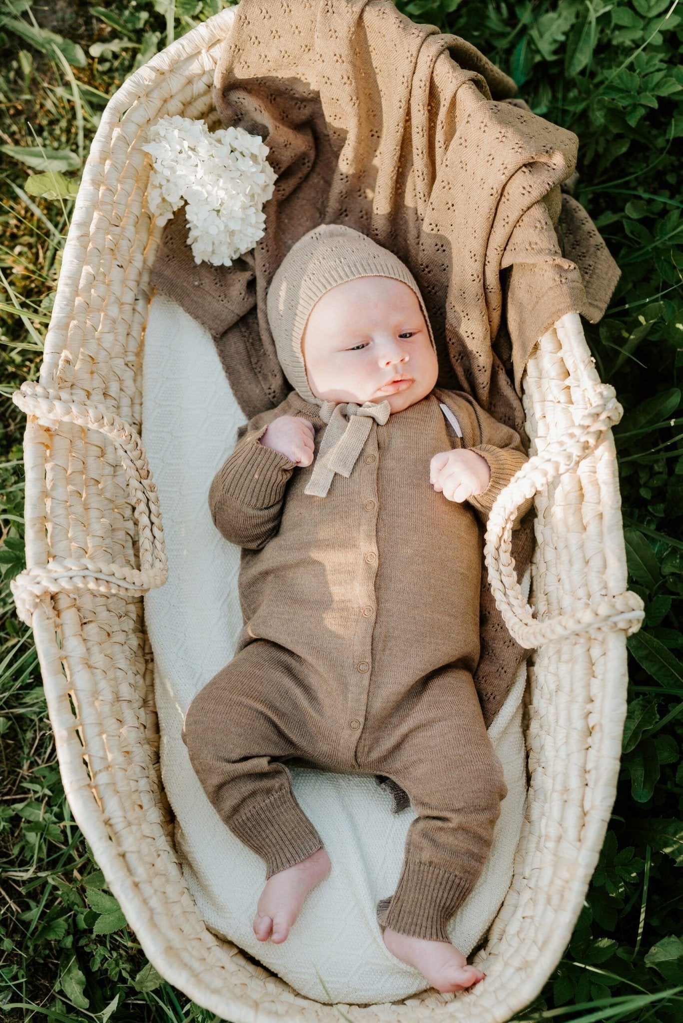 Merino Wool Baby Gift Set - Blanket, Romper & Bonnet (JOY Collection) - Kindeco