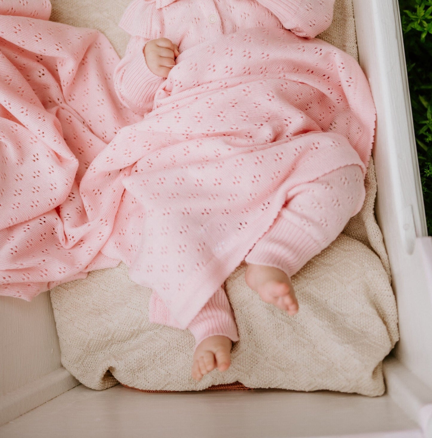 Merino Wool Baby Gift Set - Blanket, Romper & Bonnet (LOVE Collection) - Kindeco