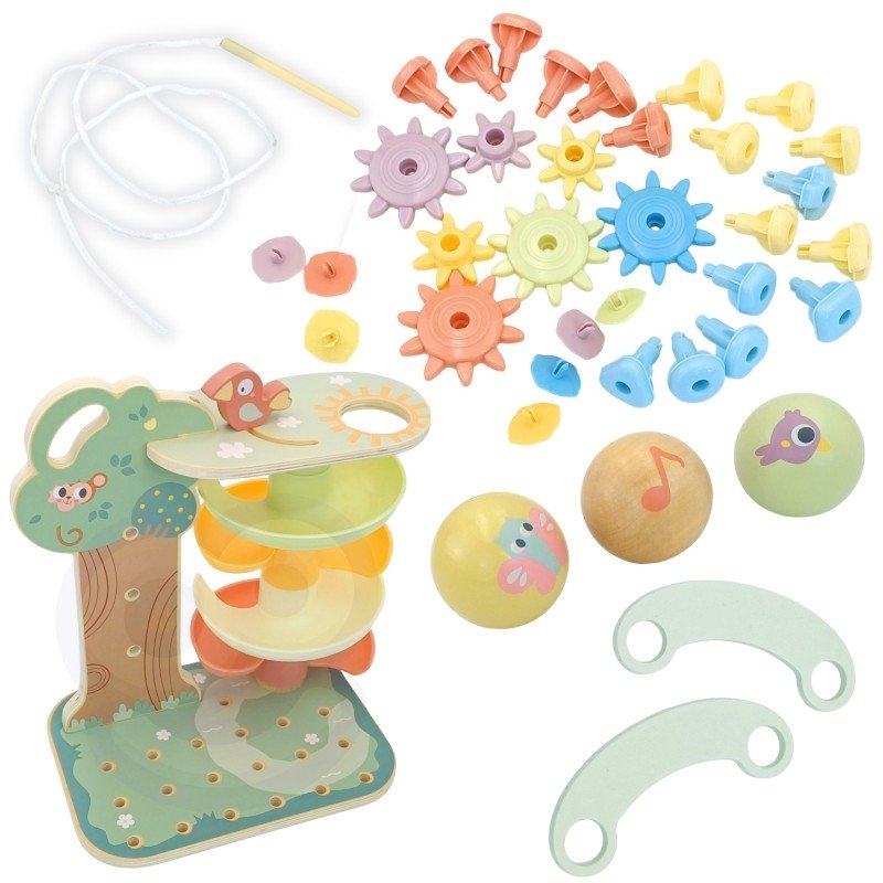 Montessori 4 - in - 1 Wooden Activity Tree - Kindeco