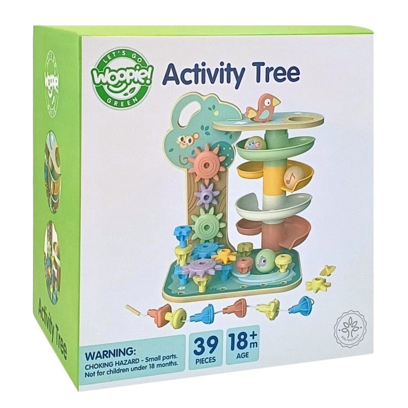 Montessori 4 - in - 1 Wooden Activity Tree - Kindeco