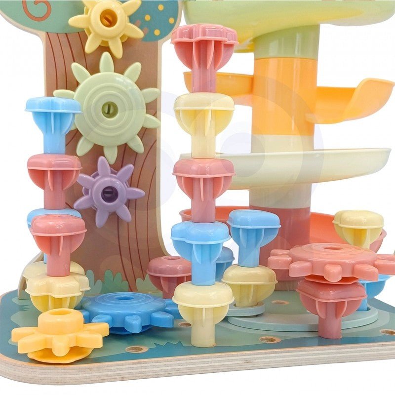 Montessori 4 - in - 1 Wooden Activity Tree - Kindeco